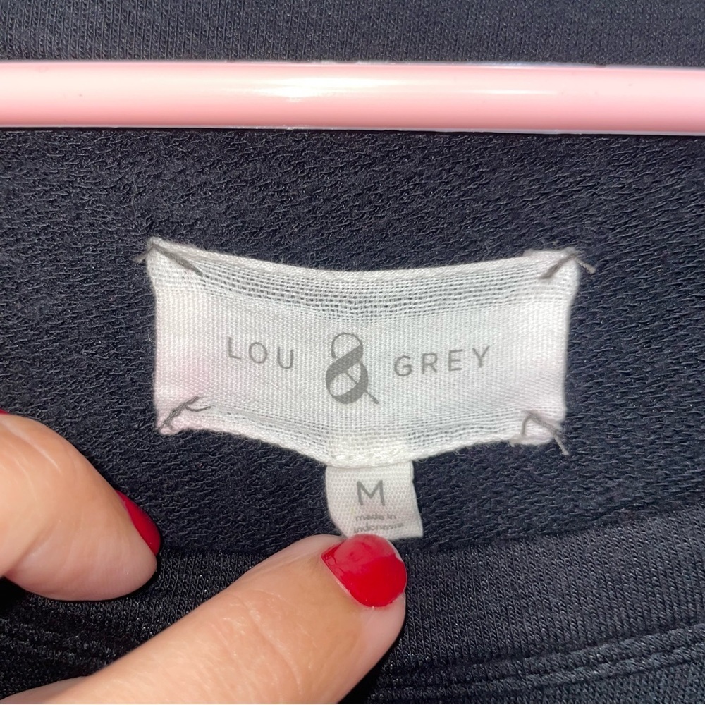 Lou & Grey Long Sleeve Black Signature Soft Knit Crewneck Dress Medium - Picture 2 of 6